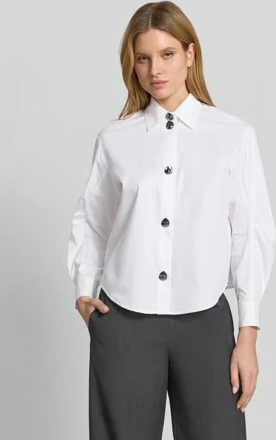 Armani Exchange regular fit blouse van katoen met ballonmouwen - Foto 2
