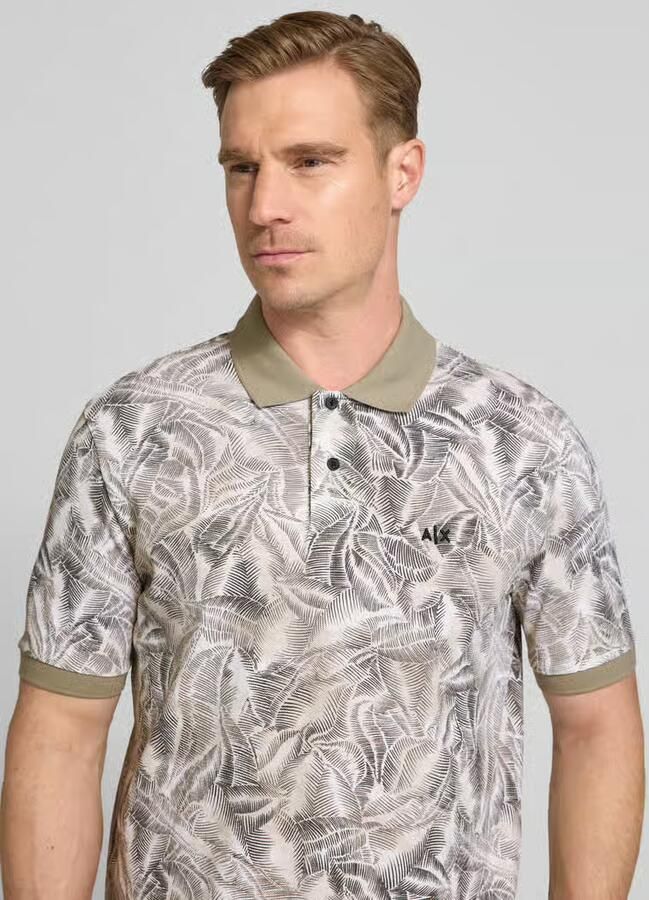 Armani Exchange regular fit poloshirt in allover-look met label-stitching