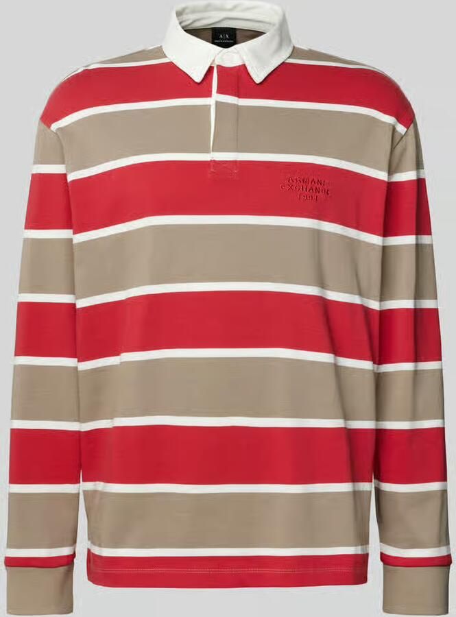 Armani Exchange Regular fit poloshirt in design met lange mouwen