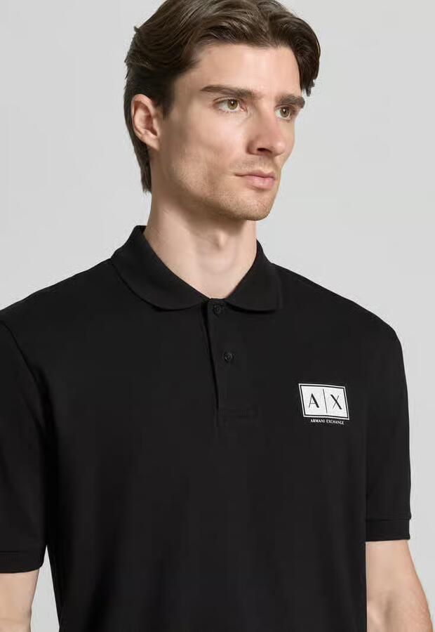 Armani Exchange regular fit poloshirt met knoopsluiting