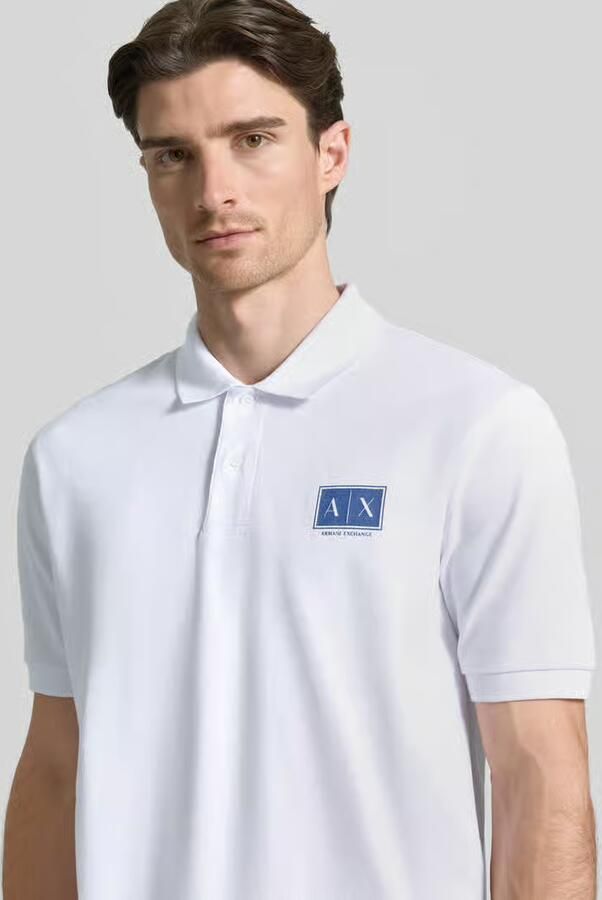Armani Exchange regular fit poloshirt met knoopsluiting
