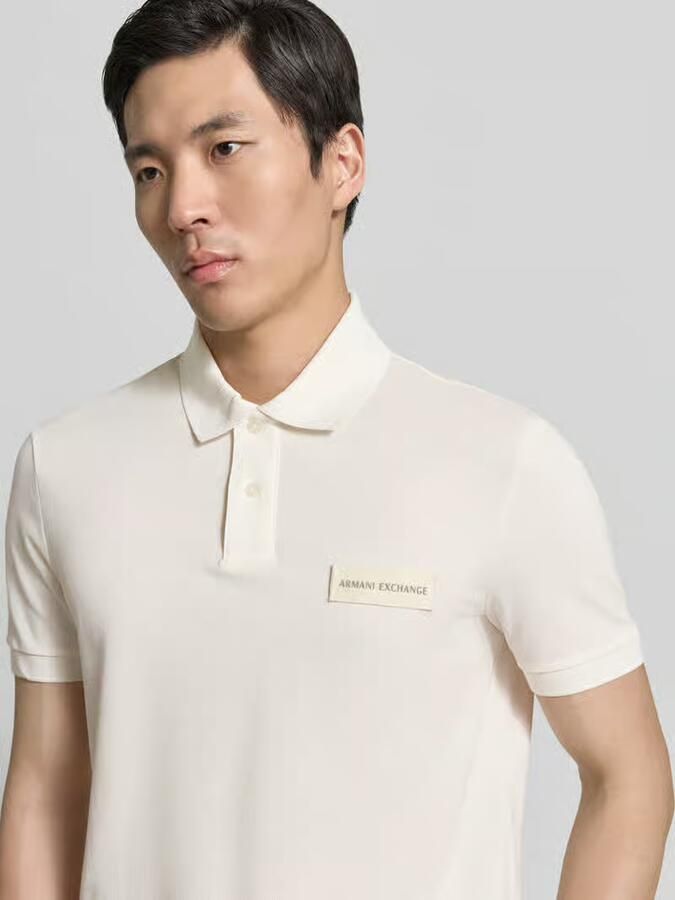 Armani Exchange regular fit poloshirt met labeldetail