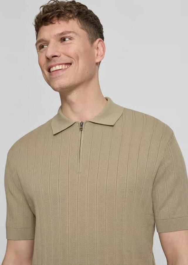 Armani Exchange regular fit poloshirt met ritssluiting