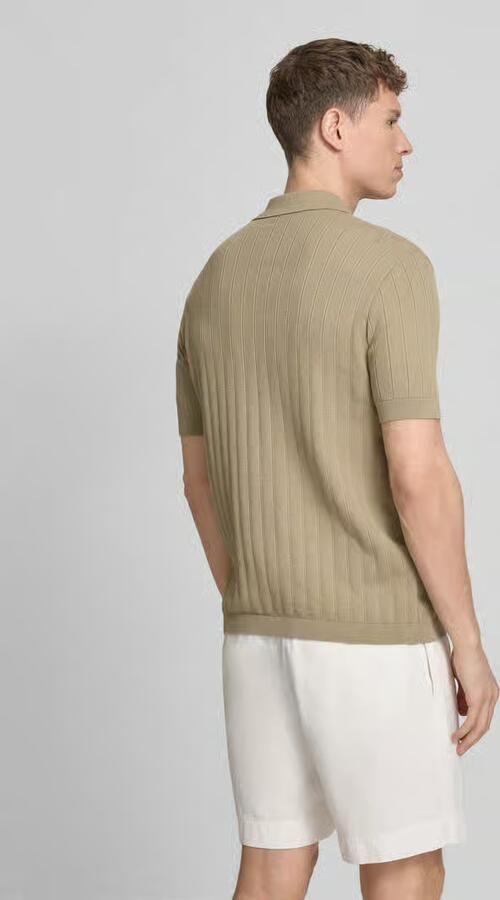 Armani Exchange regular fit poloshirt met ritssluiting
