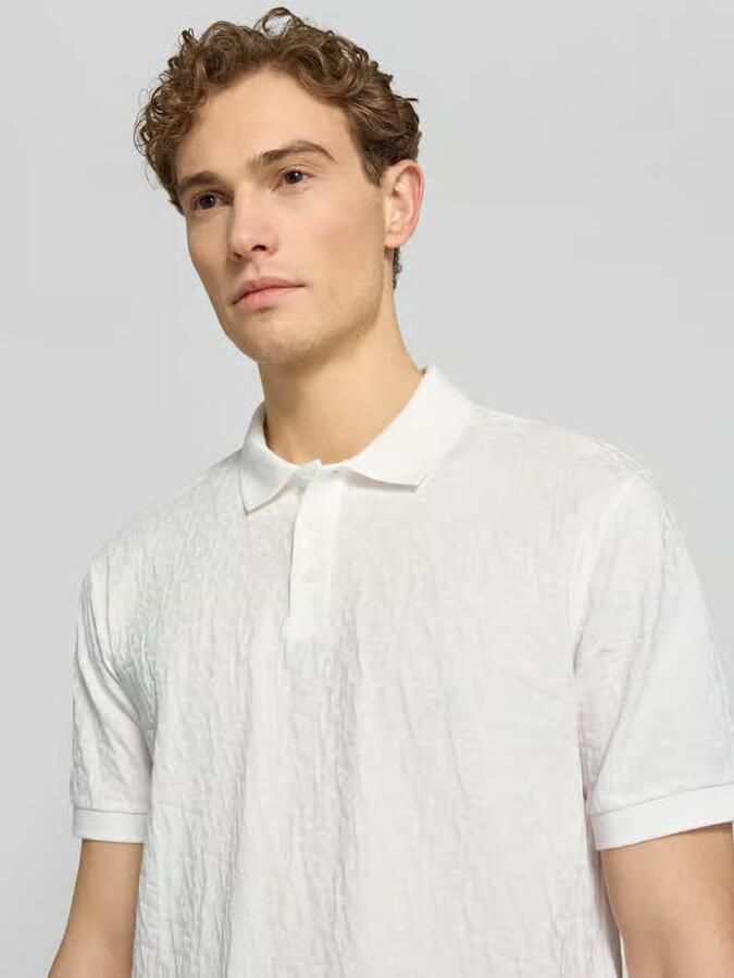Armani Exchange regular fit poloshirt met structuurpatroon