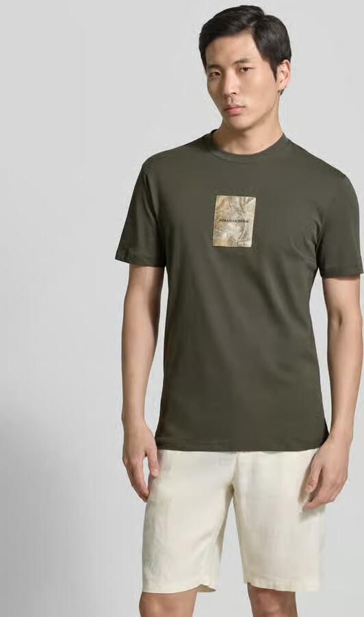 Armani Exchange regular fit T-shirt met logopatch