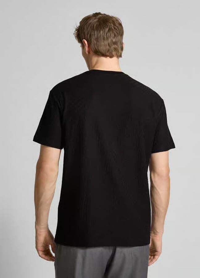 Armani Exchange Regular fit T-shirt van puur katoen met structuurmotief