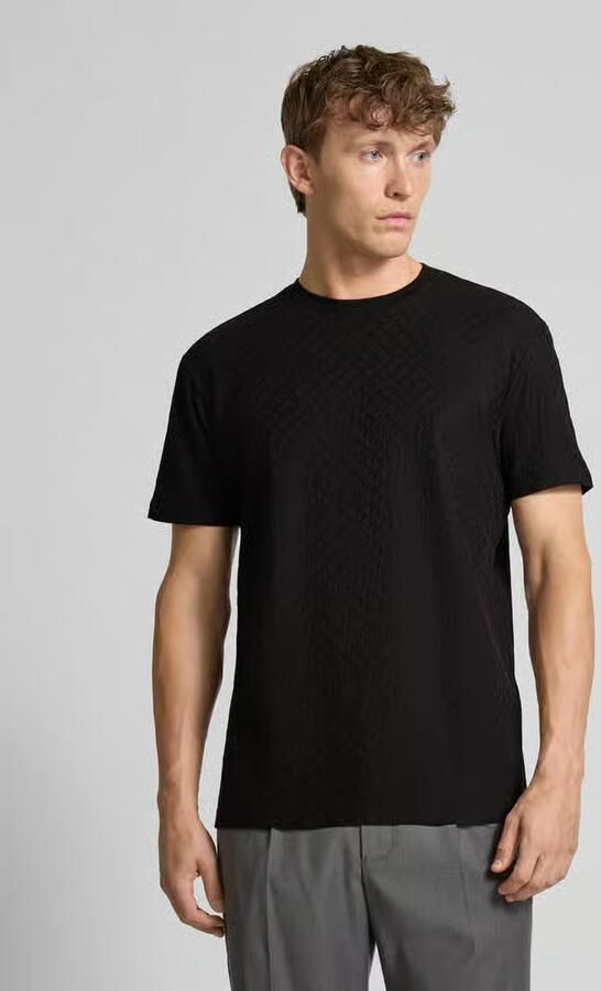 Armani Exchange Regular fit T-shirt van puur katoen met structuurmotief - Foto 2
