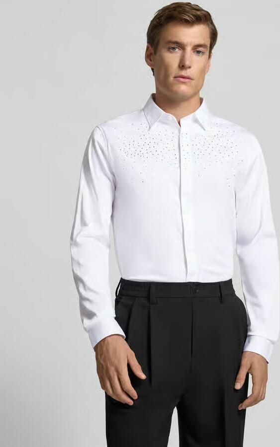 Armani Exchange regular fit vrije tijd hemd met siersteentjes model 'CAMICIA' - Foto 2