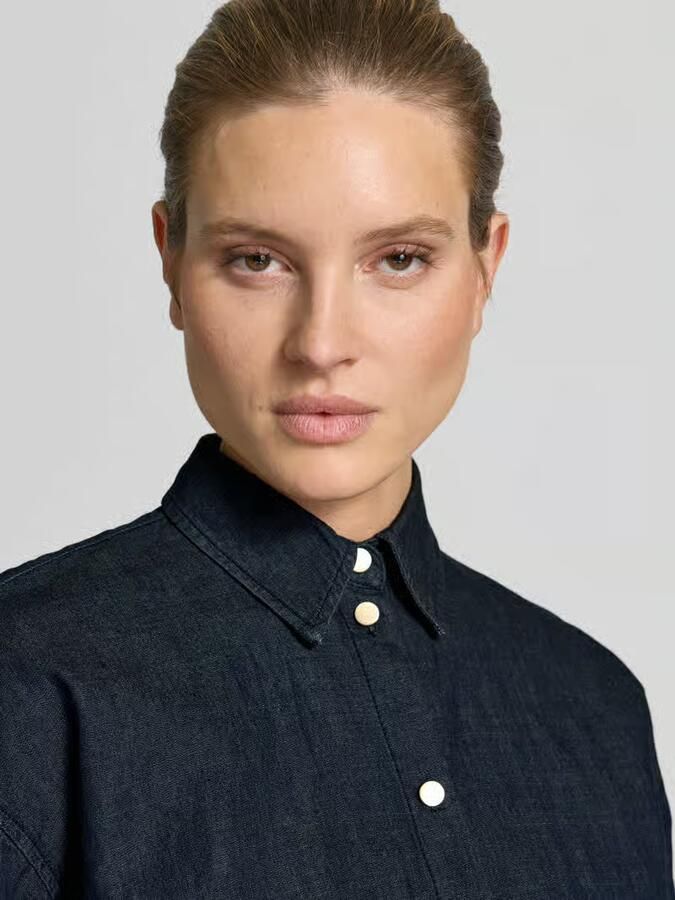 Armani Exchange Relaxed Fit overhemdblouse in denimlook