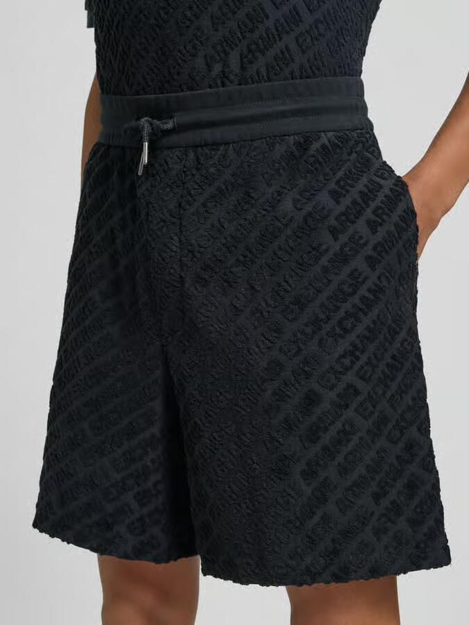 Armani Exchange Shorts met logopatroon en elastische tailleband