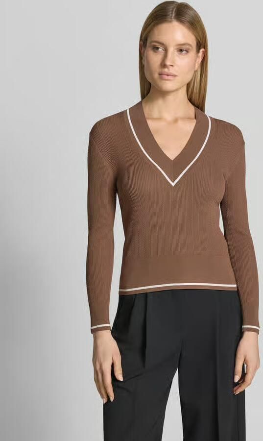 Armani Exchange slim fit pullover van viscosemix in tricotlook - Foto 2