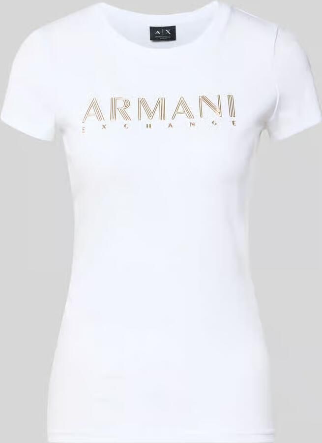 Armani Exchange slim fit T-shirt met labelprint