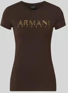 Armani Exchange slim fit T-shirt met labelprint