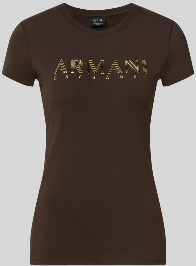 Armani Exchange slim fit T-shirt met labelprint