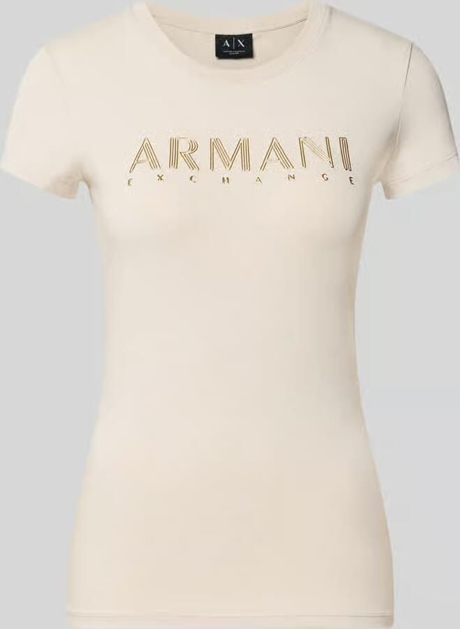 Armani Exchange slim fit T-shirt met labelprint