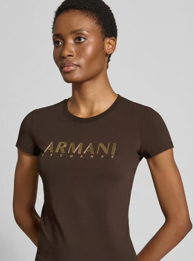 Armani Exchange slim fit T-shirt met labelprint - Foto 2