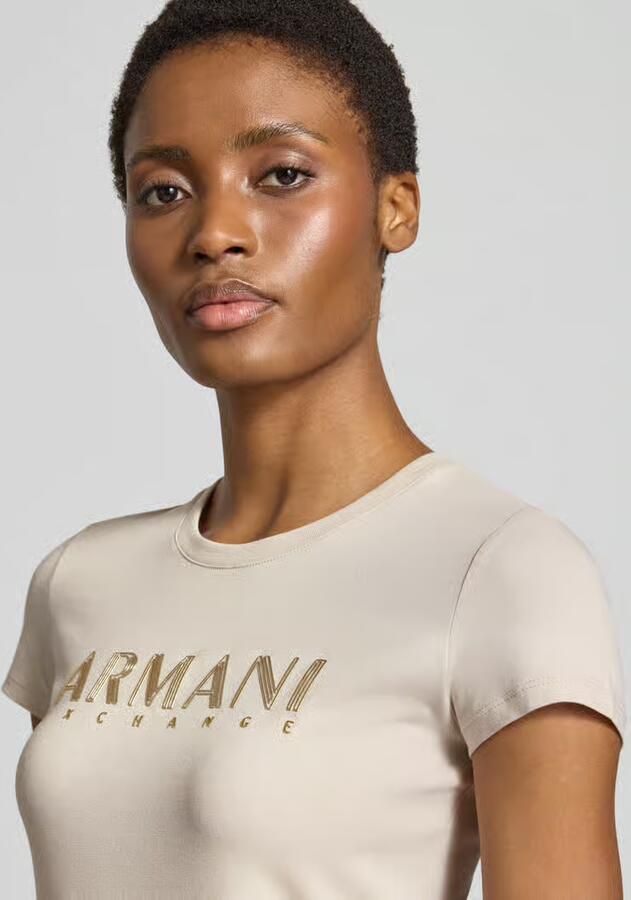 Armani Exchange slim fit T-shirt met labelprint - Foto 2