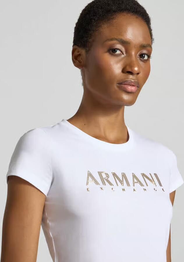 Armani Exchange slim fit T-shirt met labelprint