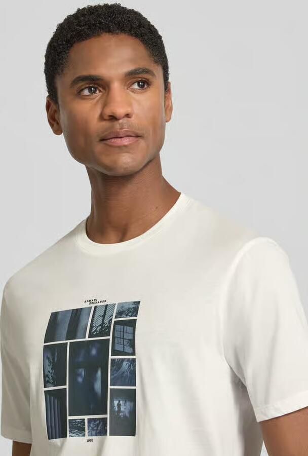 Armani Exchange slim fit T-shirt met motiefprint
