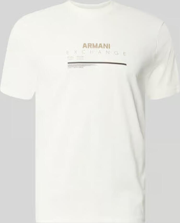 Armani Exchange Slim fit t-shirt van 100% katoen met logoprint