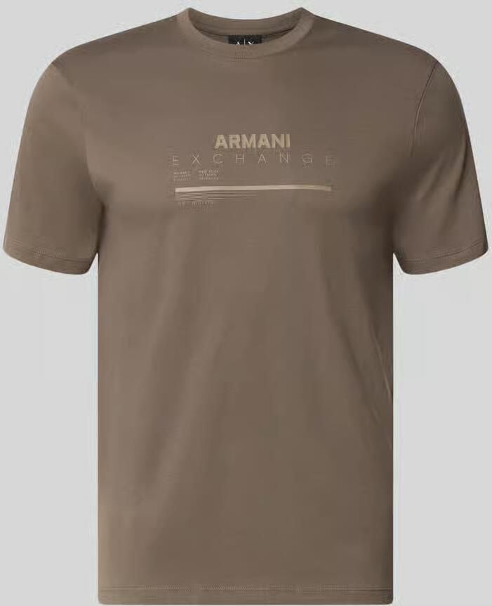 Armani Exchange Slim fit t-shirt van 100% katoen met logoprint