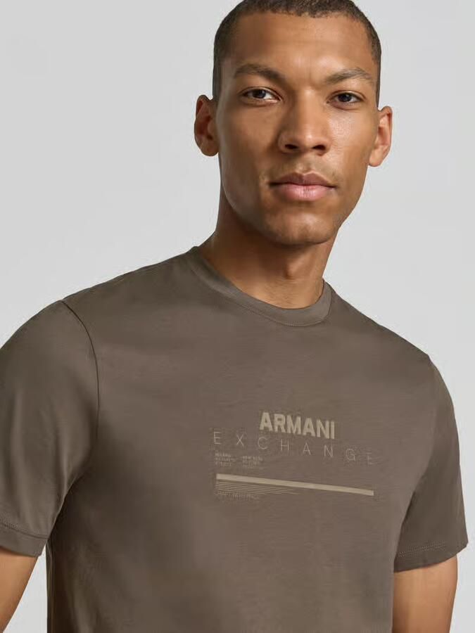 Armani Exchange Slim fit t-shirt van 100% katoen met logoprint - Foto 2