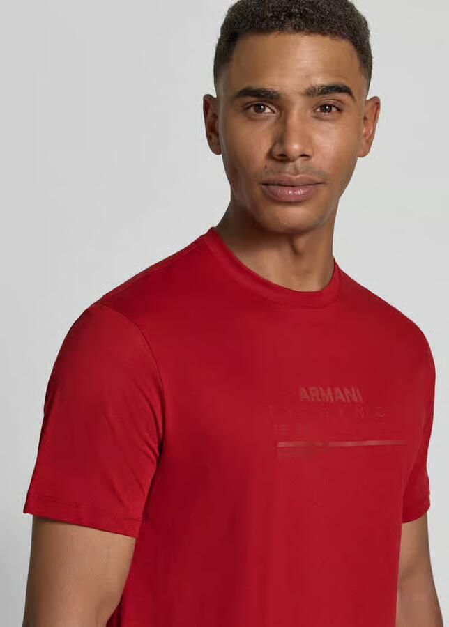 Armani Exchange Slim fit t-shirt van 100% katoen met logoprint - Foto 3