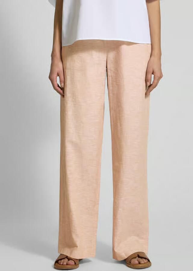 Armani Exchange Straight leg linnen broek met elastische band - Foto 3