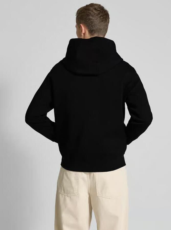 Armani Exchange Hoodie met rits en minimalistisch design Black Heren