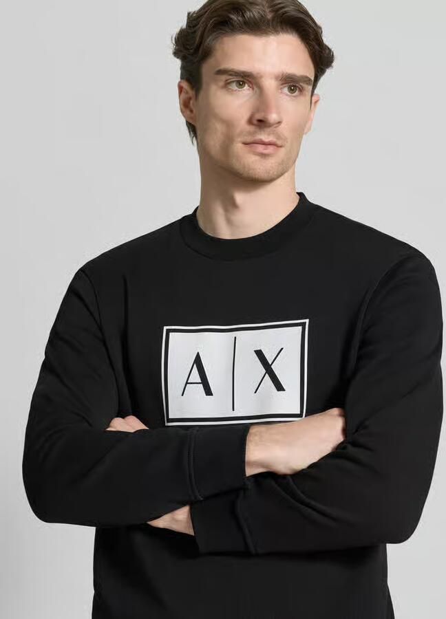 Armani Exchange Sweatshirt met logoprint en ronde hals