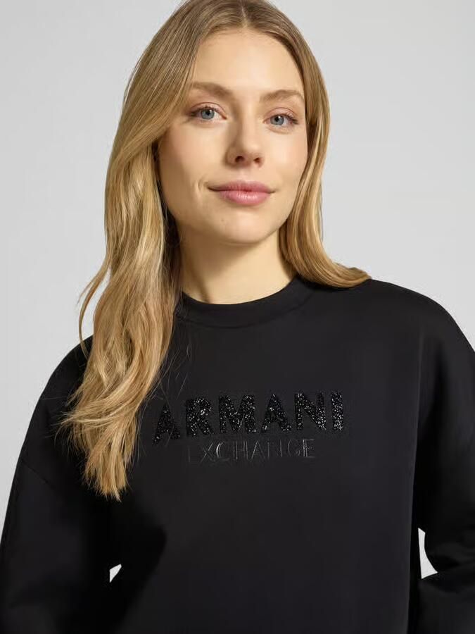 Armani Exchange Sweatshirt met logoprint en ronde hals