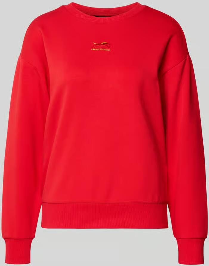 Armani Exchange Sweatshirt van viscosemix met labelstitching
