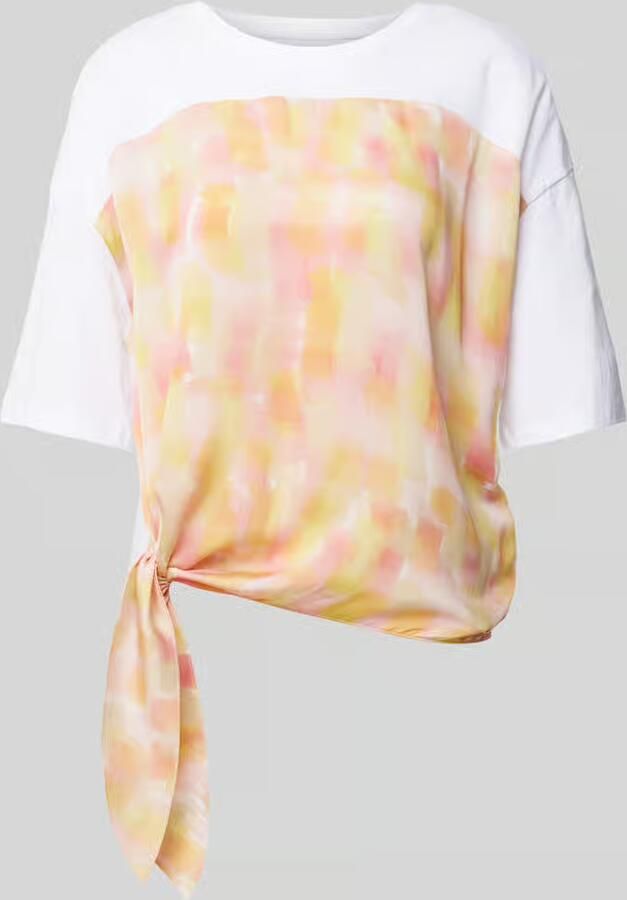 Armani Exchange T-shirt met geribde ronde hals