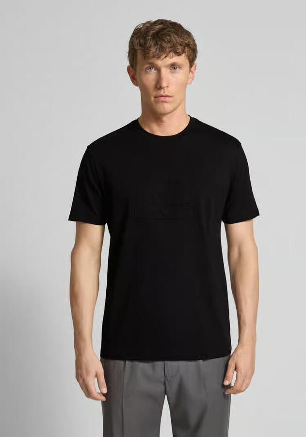 Armani Exchange T-shirt met geribde ronde hals