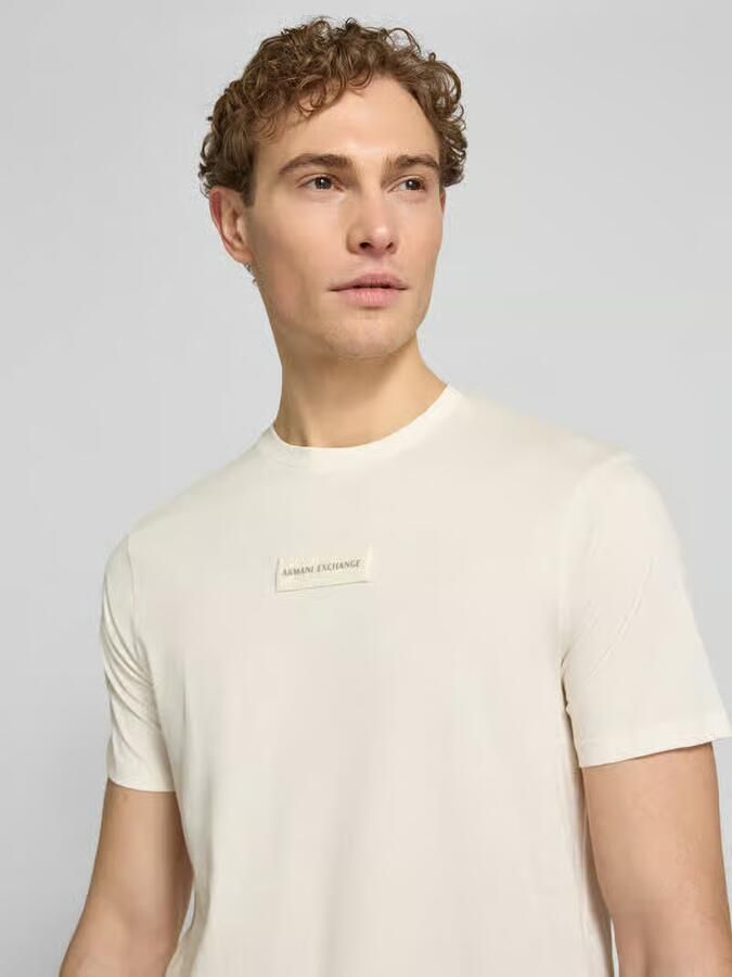 Armani Exchange T-shirt met labeldetail en ronde hals