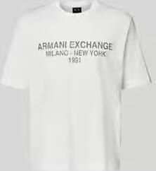 Armani Exchange T-shirt met labelprint en ronde hals