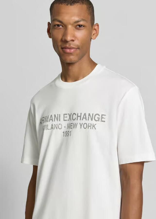 Armani Exchange T-shirt met labelprint en ronde hals