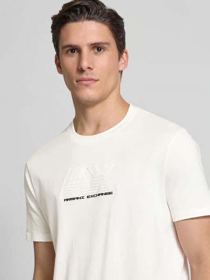 Armani Exchange Beige Korte Mouw T-shirt van Katoen White Heren - Foto 2
