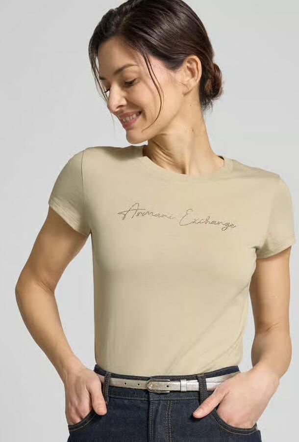 Armani Exchange T-shirt met logo en ronde hals