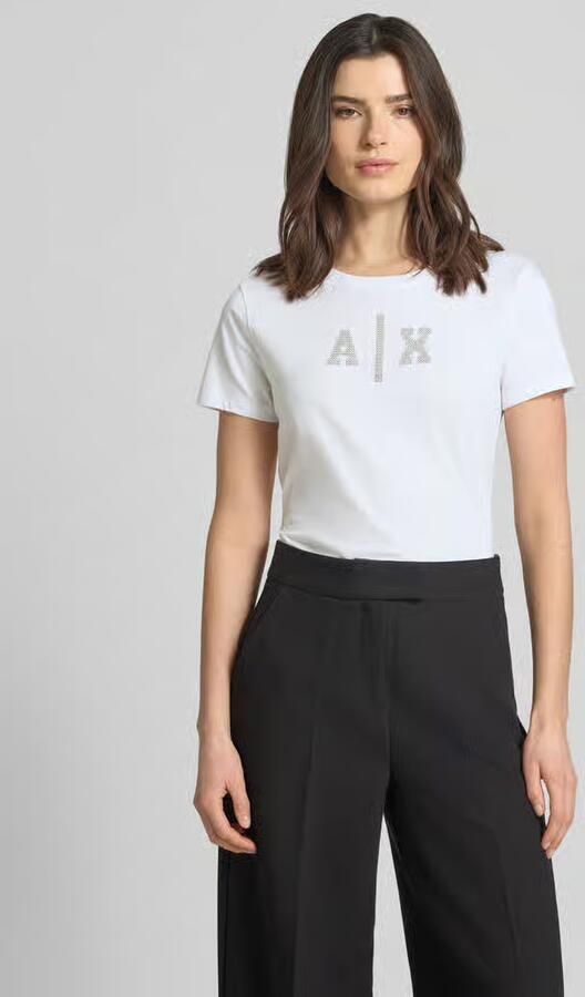Armani Exchange T-shirt met logo en ronde hals - Foto 4