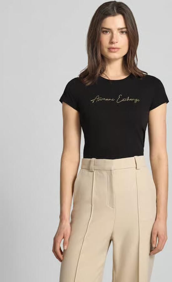 Armani Exchange T-shirt met logo en ronde hals - Foto 3