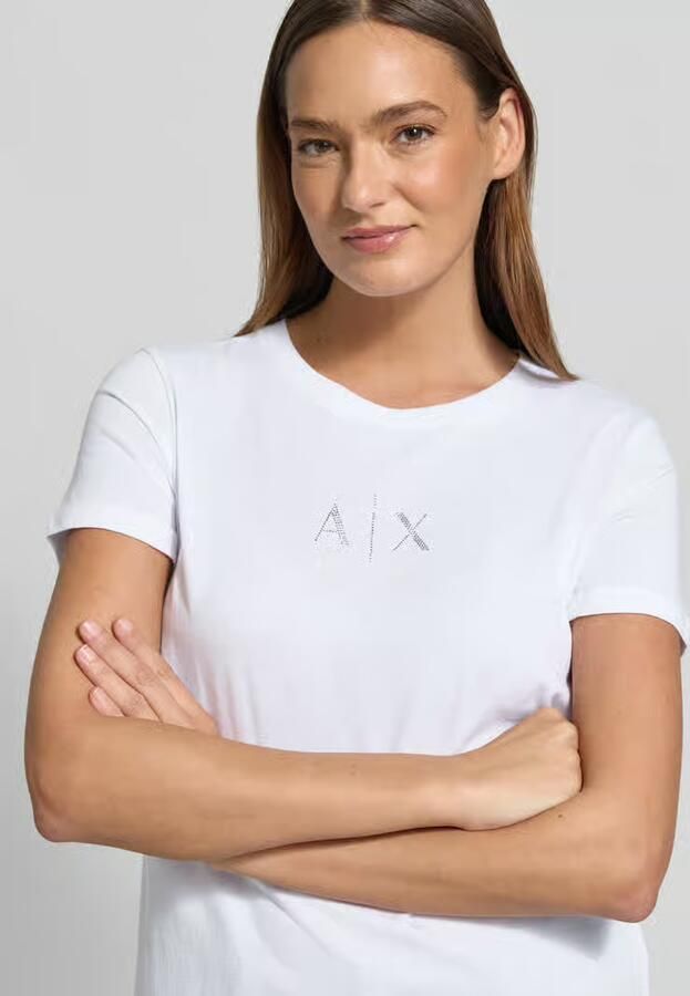 Armani Exchange Regular fit T-shirt van puur katoen met logoprint - Foto 2