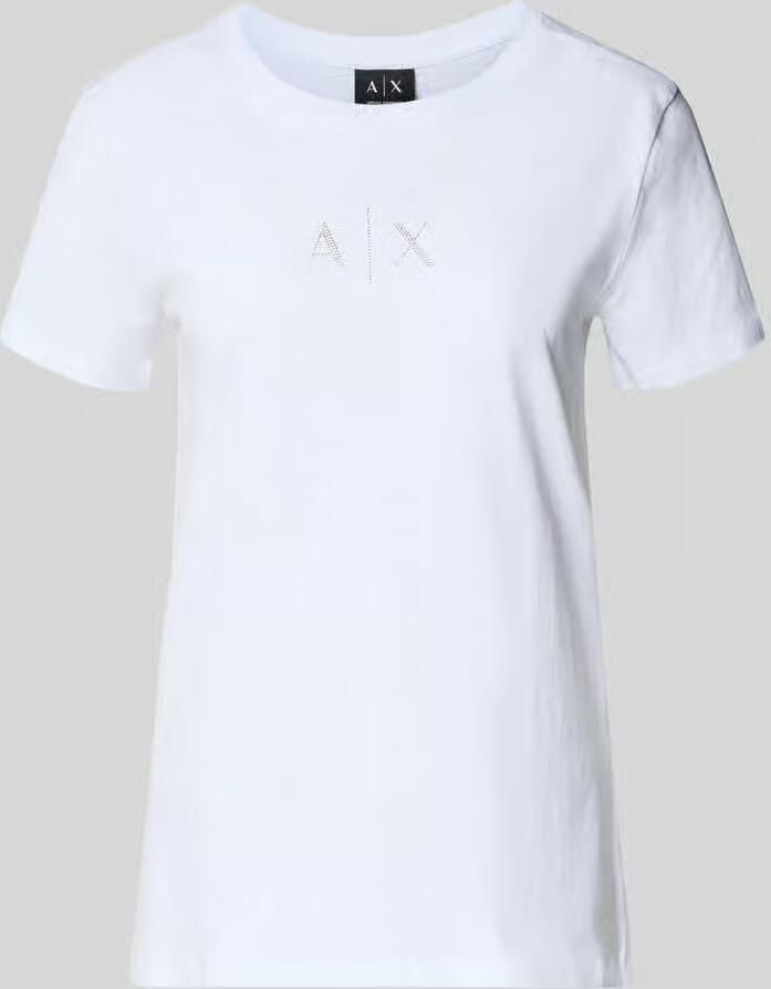Armani Exchange Regular fit T-shirt van puur katoen met logoprint