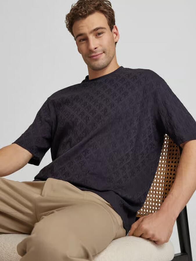 Armani Exchange Katoenen T-shirt korte mouwen lente zomer Blue Heren