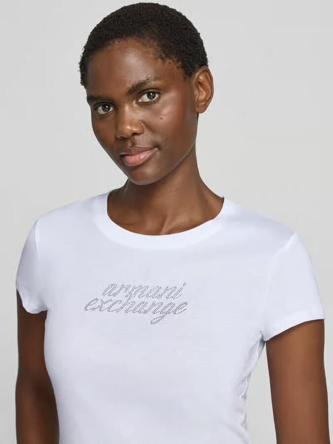 Armani Exchange T-shirt met siersteentjes en ronde hals - Foto 2