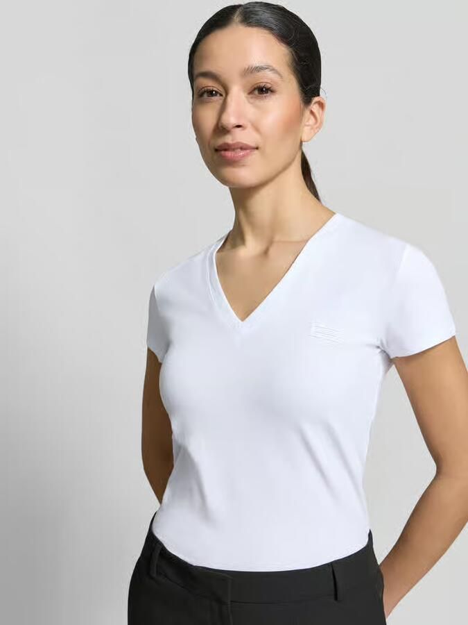 Armani Exchange T-shirt met V-hals en label-stitching - Foto 2