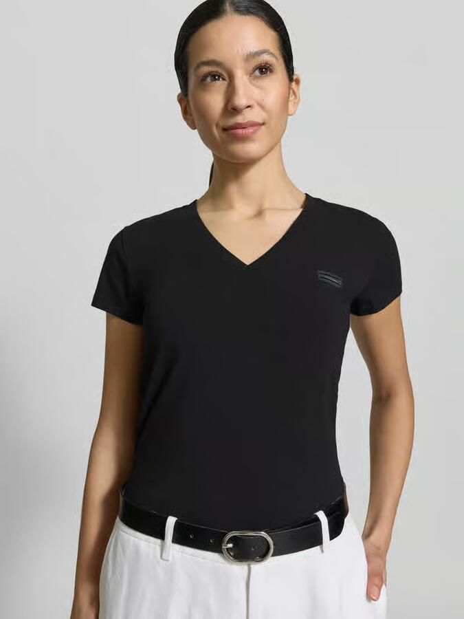 Armani Exchange T-shirt met V-hals en label-stitching - Foto 2