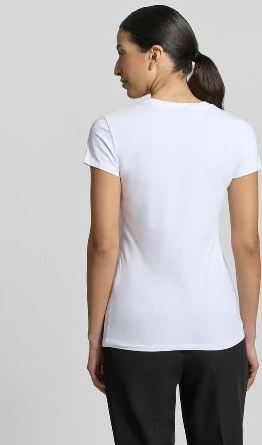 Armani Exchange T-shirt met V-hals en label-stitching
