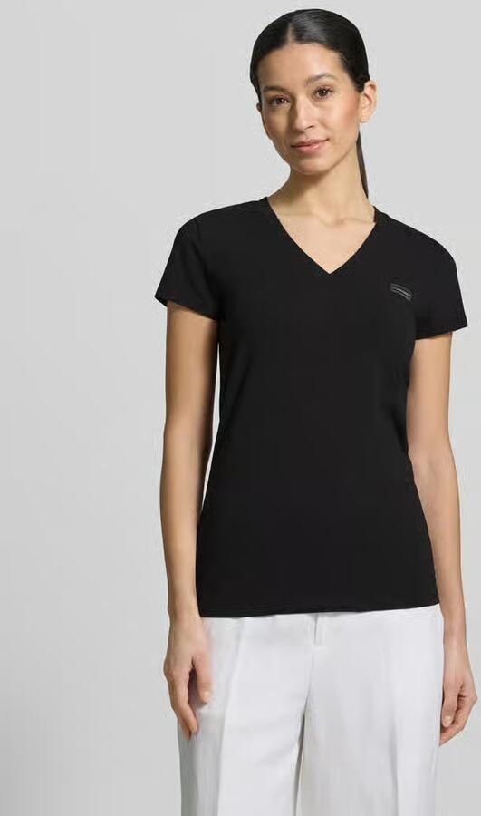 Armani Exchange T-shirt met V-hals en label-stitching - Foto 4
